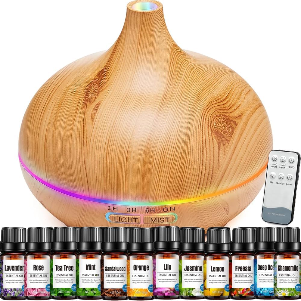 Difusor de Aceites Esenciales y Humidificador para Aromaterapia