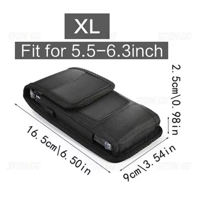 Funda Vertical de nailon con Clip para cinturón para smarphone
