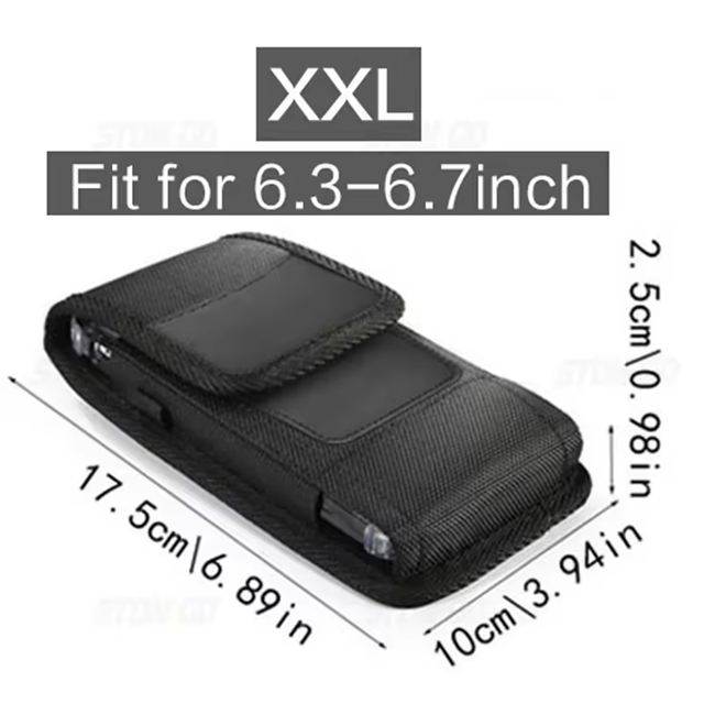 Funda Vertical de nailon con Clip para cinturón para smarphone