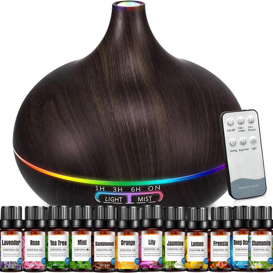 Difusor de Aceites Esenciales y Humidificador para Aromaterapia