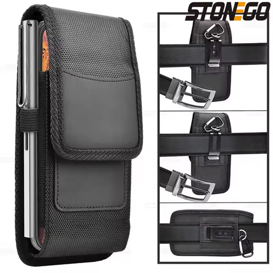 Funda Vertical de nailon con Clip para cinturón para smarphone
